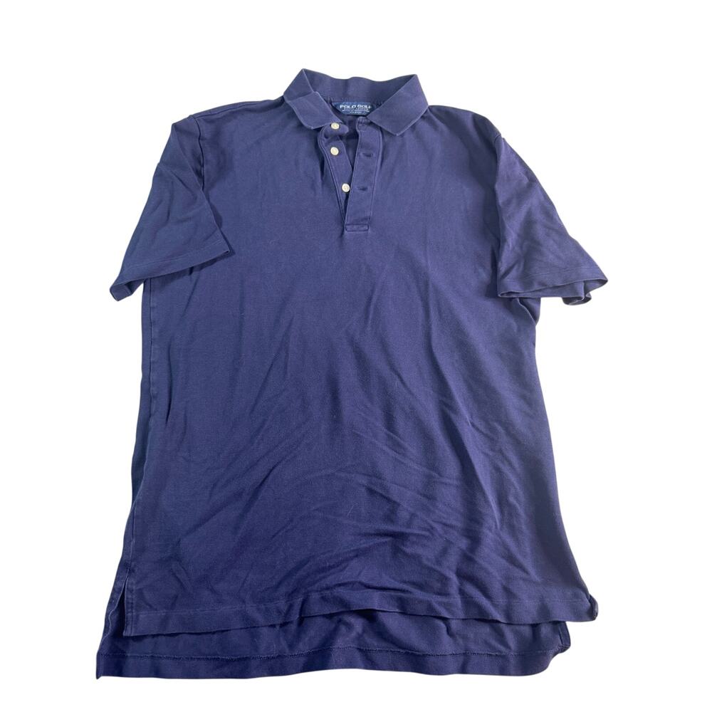 Polo Golf Ralph Lauren Mens Medium Navy Blue Pima Cotton Stretch Golf Polo Shirt